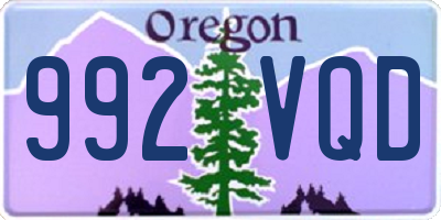 OR license plate 992VQD