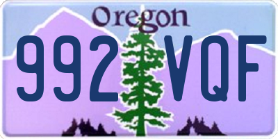 OR license plate 992VQF