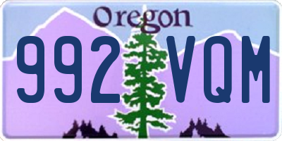 OR license plate 992VQM