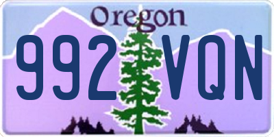 OR license plate 992VQN