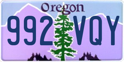 OR license plate 992VQY