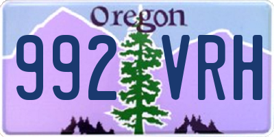 OR license plate 992VRH