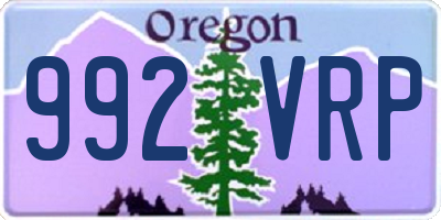 OR license plate 992VRP