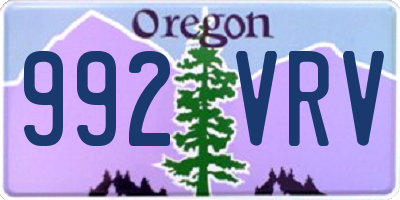 OR license plate 992VRV