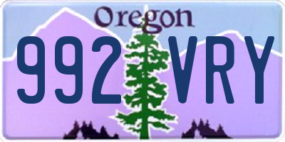 OR license plate 992VRY