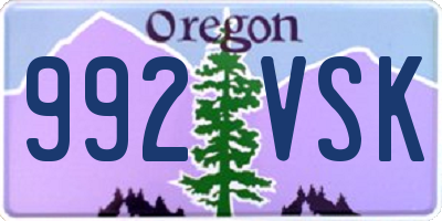 OR license plate 992VSK