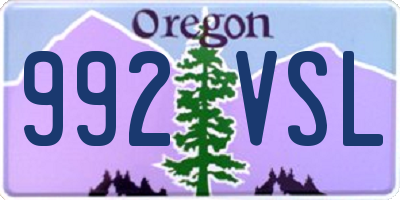 OR license plate 992VSL