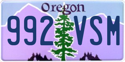 OR license plate 992VSM