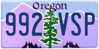 OR license plate 992VSP