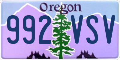 OR license plate 992VSV