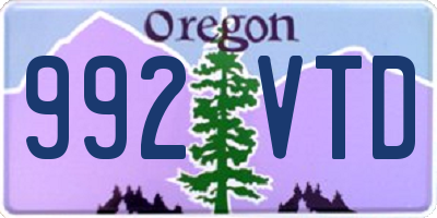 OR license plate 992VTD