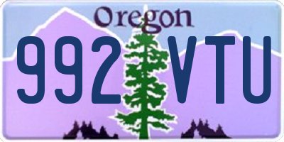 OR license plate 992VTU