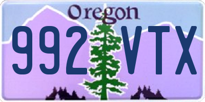 OR license plate 992VTX
