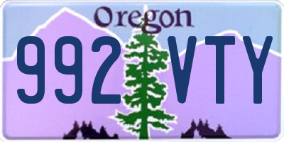 OR license plate 992VTY