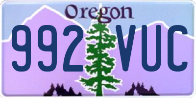 OR license plate 992VUC