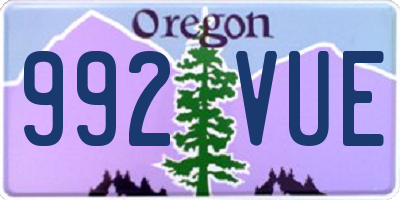 OR license plate 992VUE