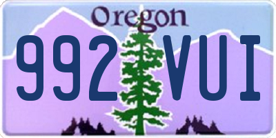 OR license plate 992VUI