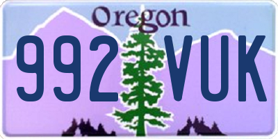 OR license plate 992VUK