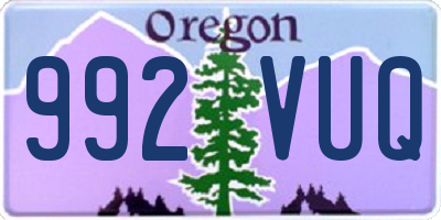OR license plate 992VUQ