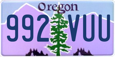 OR license plate 992VUU