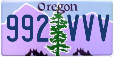 OR license plate 992VVV