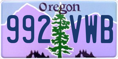 OR license plate 992VWB