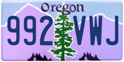 OR license plate 992VWJ