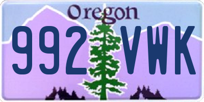 OR license plate 992VWK