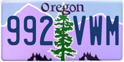OR license plate 992VWM