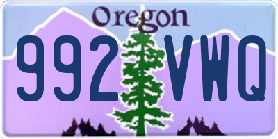 OR license plate 992VWQ
