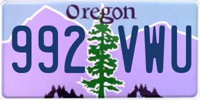 OR license plate 992VWU