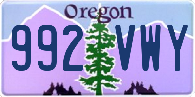 OR license plate 992VWY