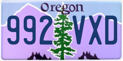 OR license plate 992VXD