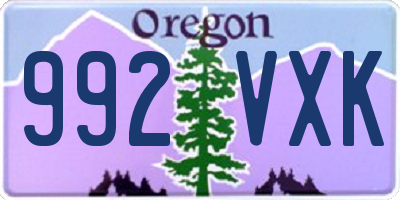 OR license plate 992VXK