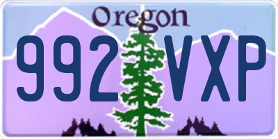 OR license plate 992VXP
