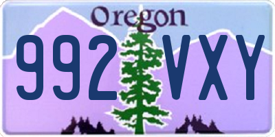 OR license plate 992VXY