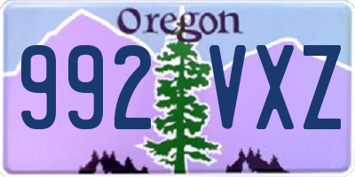 OR license plate 992VXZ