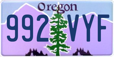 OR license plate 992VYF