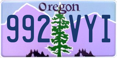 OR license plate 992VYI