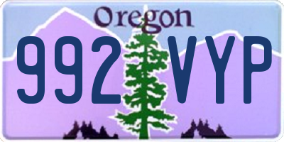 OR license plate 992VYP