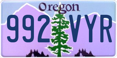 OR license plate 992VYR