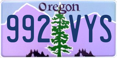 OR license plate 992VYS