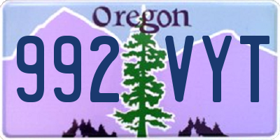 OR license plate 992VYT