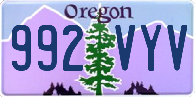 OR license plate 992VYV