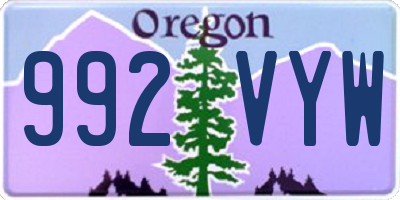 OR license plate 992VYW
