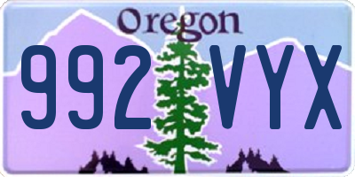 OR license plate 992VYX