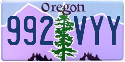 OR license plate 992VYY