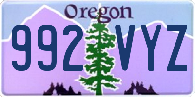 OR license plate 992VYZ