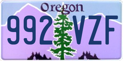 OR license plate 992VZF
