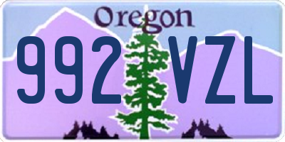 OR license plate 992VZL